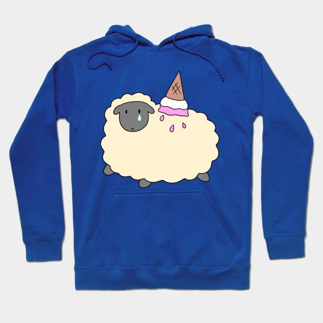 Sad Icecream Cone Sheep Hoodie by saradaboru